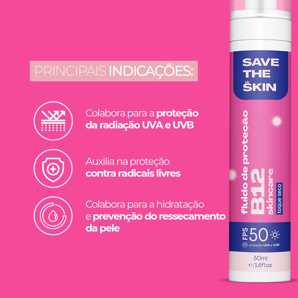 B12 Skincare Fluido de Proteção FPS50 50ml Save The Skin - Smart Gr